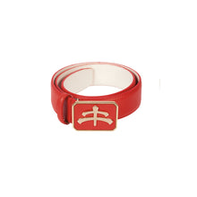 Load image into Gallery viewer, Leather and brass Belt | red